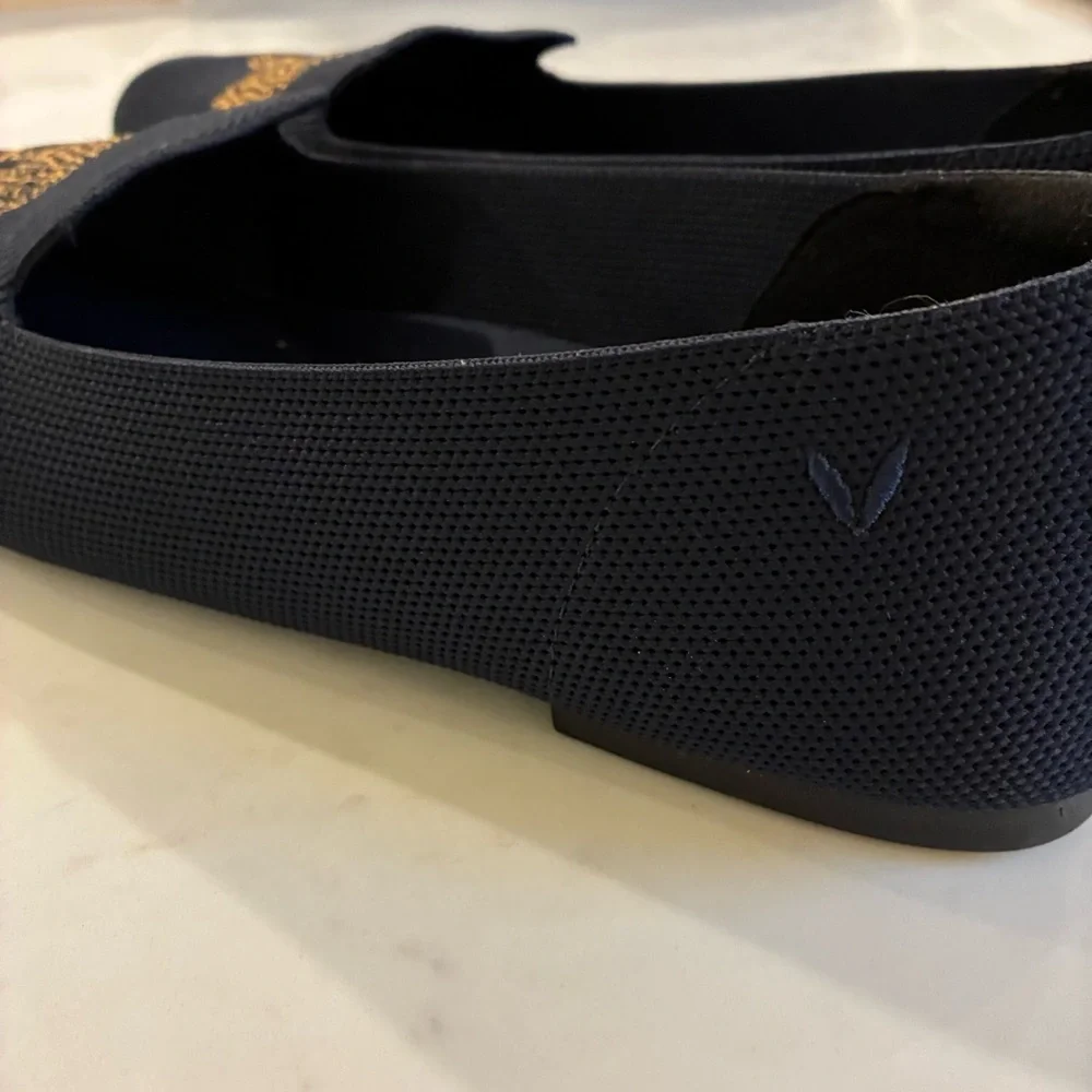 Vivaia Navy Loafers with Leopard Embroidery. Size 42. Water resistant. Gorgeous! - Picture 8 of 9